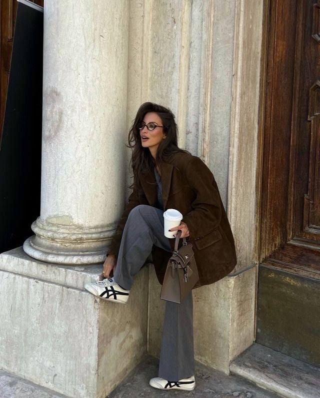 Noriva™ | Blazer i semsket skinn