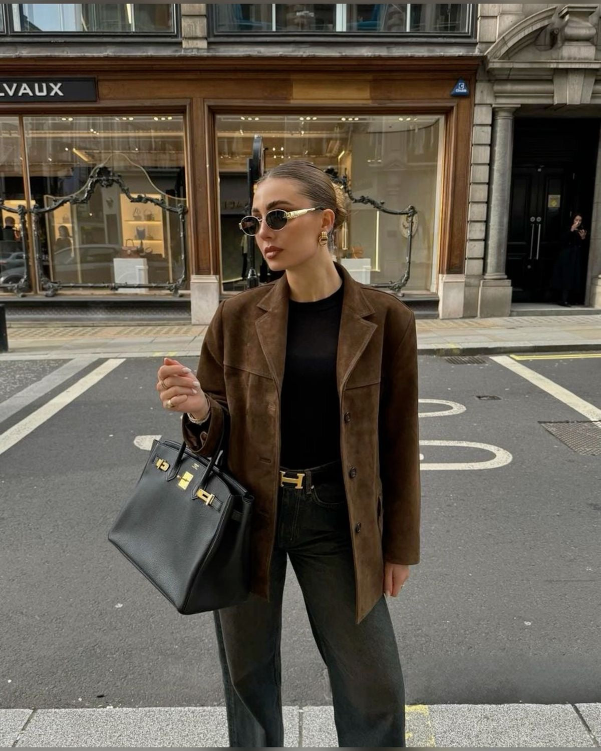 Noriva™ | Blazer i semsket skinn
