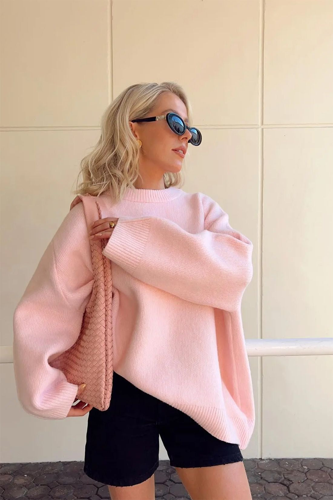 Noriva™ | Overdimensjonert rosa genser
