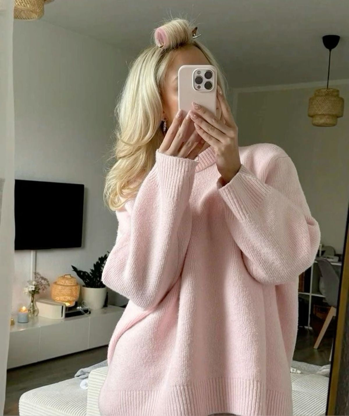 Noriva™ | Overdimensjonert rosa genser