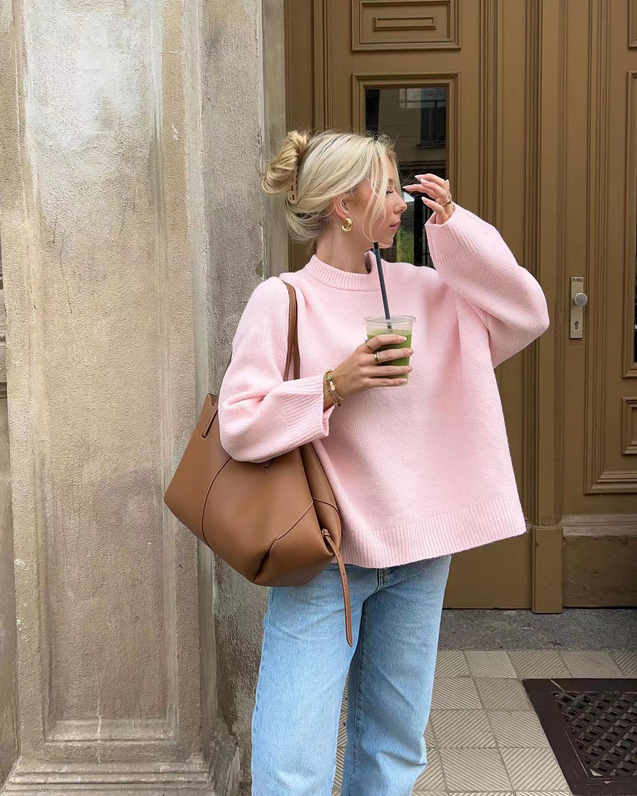 Noriva™ | Overdimensjonert rosa genser
