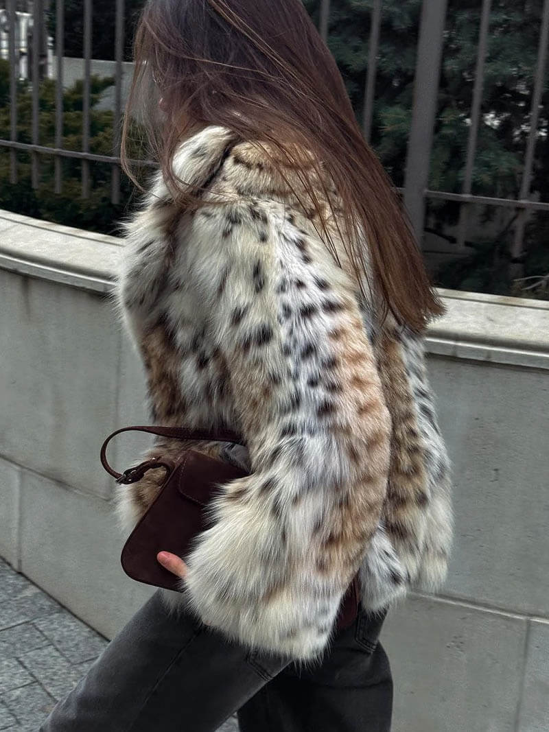 Noriva™ | Leopardjakke i fuskepels