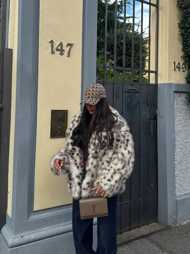 Noriva™ | Leopardjakke i fuskepels