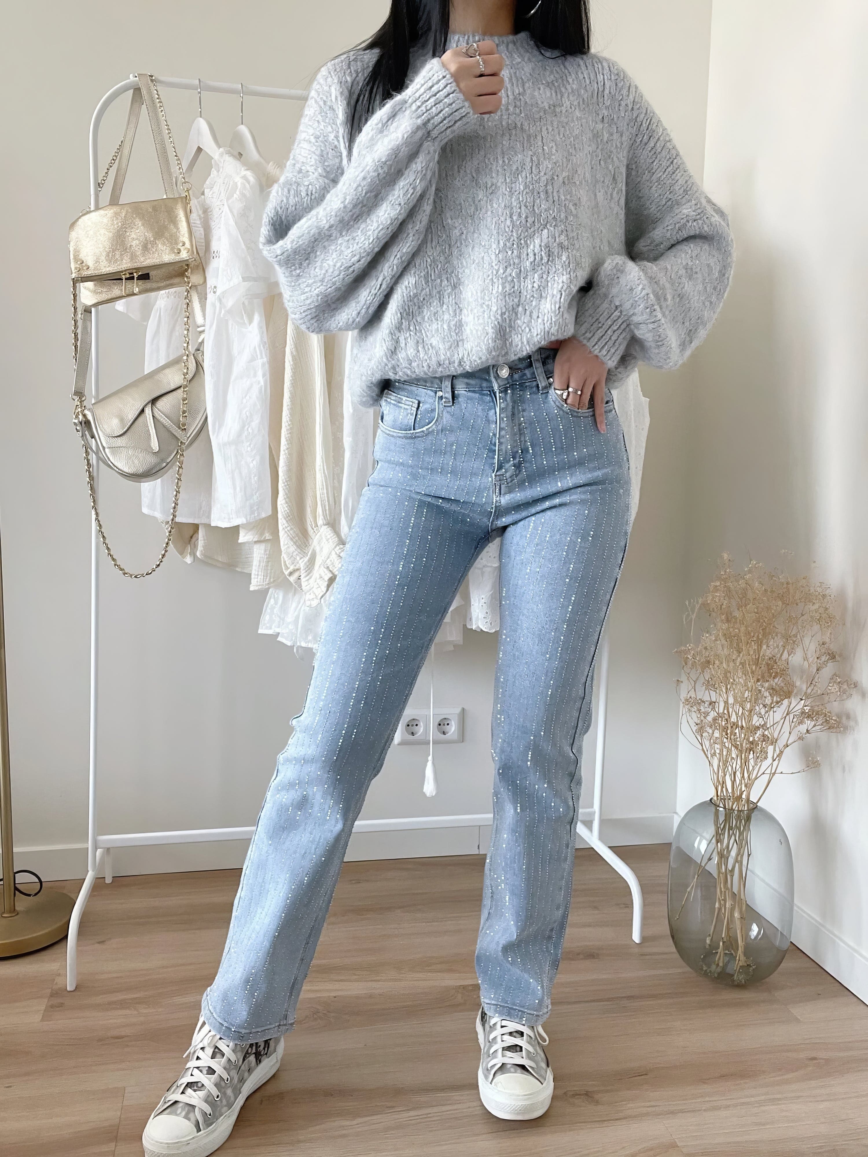 Noriva™ | Denim Glitter Sparkle Jeans