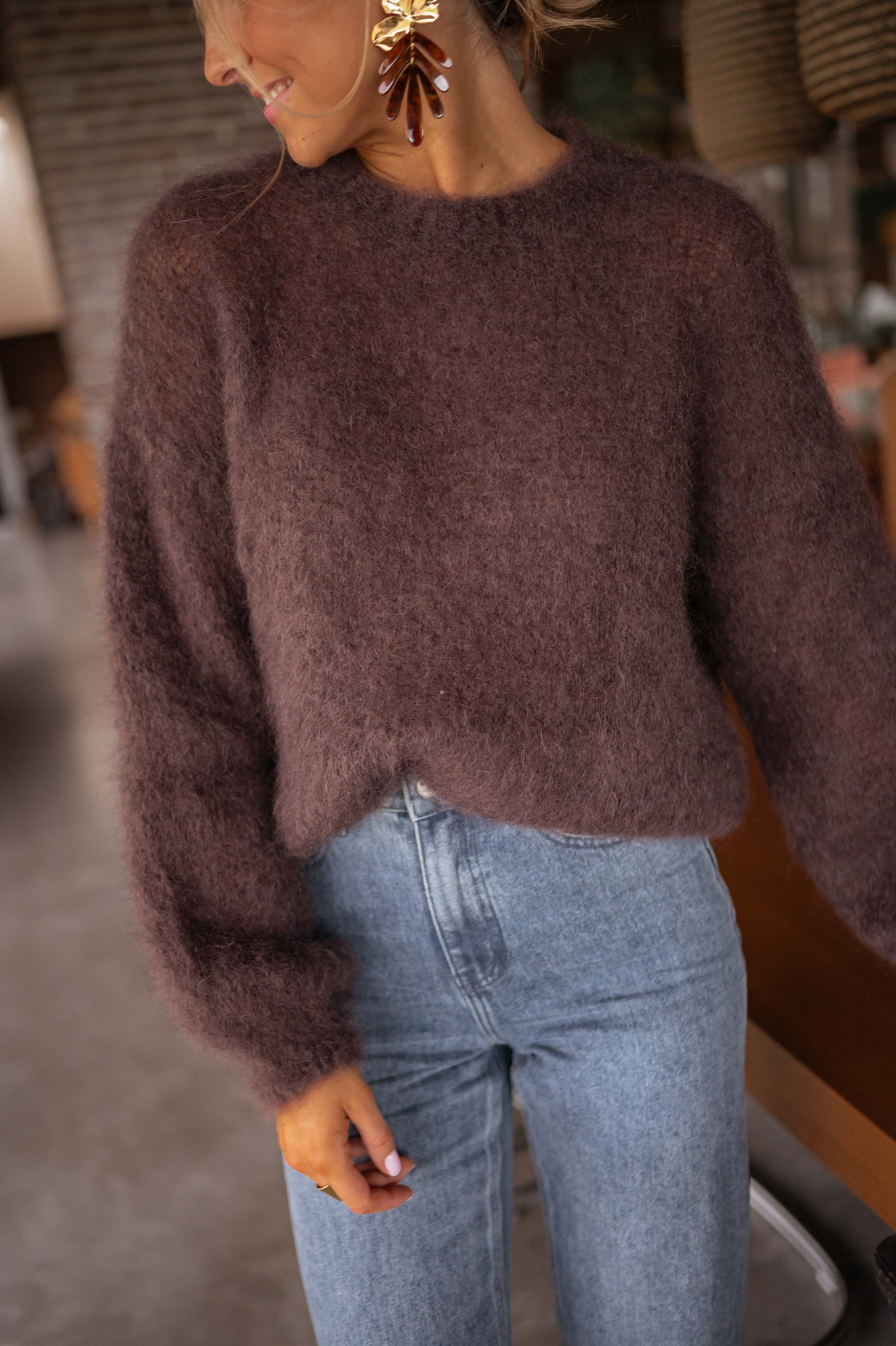 Noriva™ | Brun mohairgenser