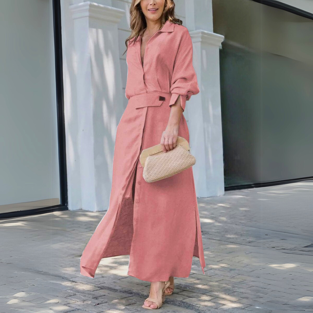 Grete | Elegant maxikjole med V-utringning
