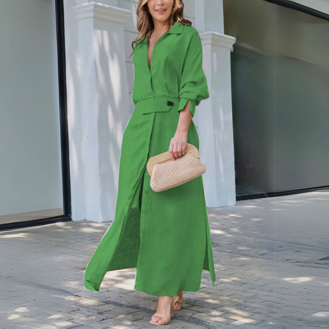 Grete | Elegant maxikjole med V-utringning