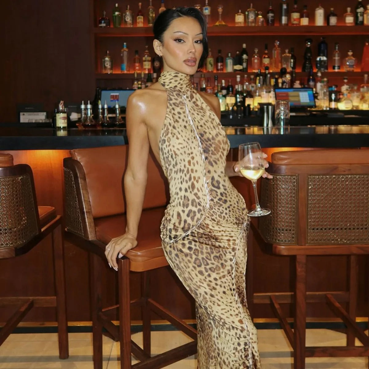Noriva™ | Leopard halterkjole