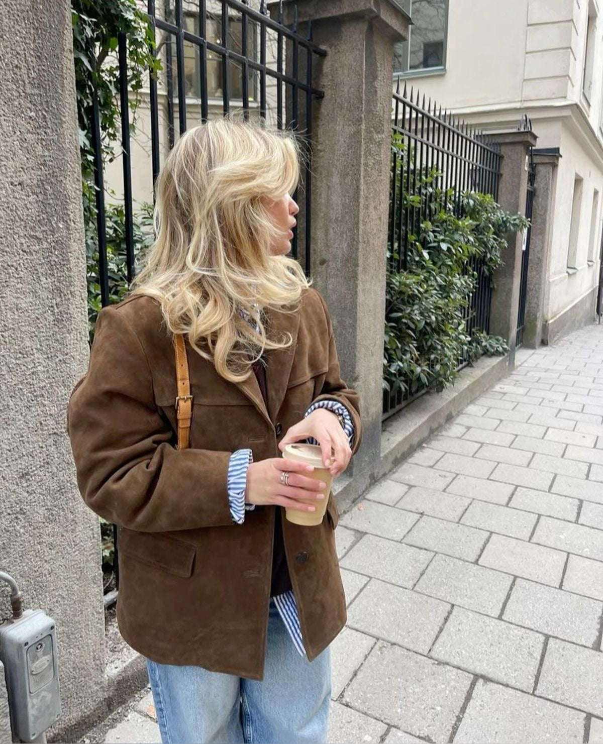 Noriva™ | Blazer i semsket skinn