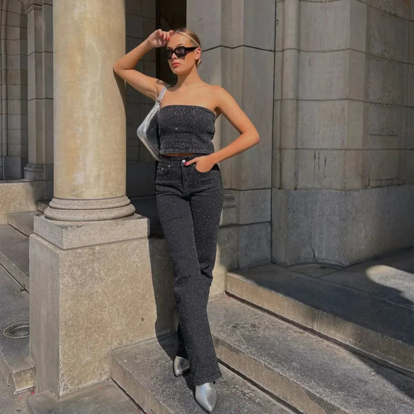Noriva™ | Denim Glitter Sparkle Jeans